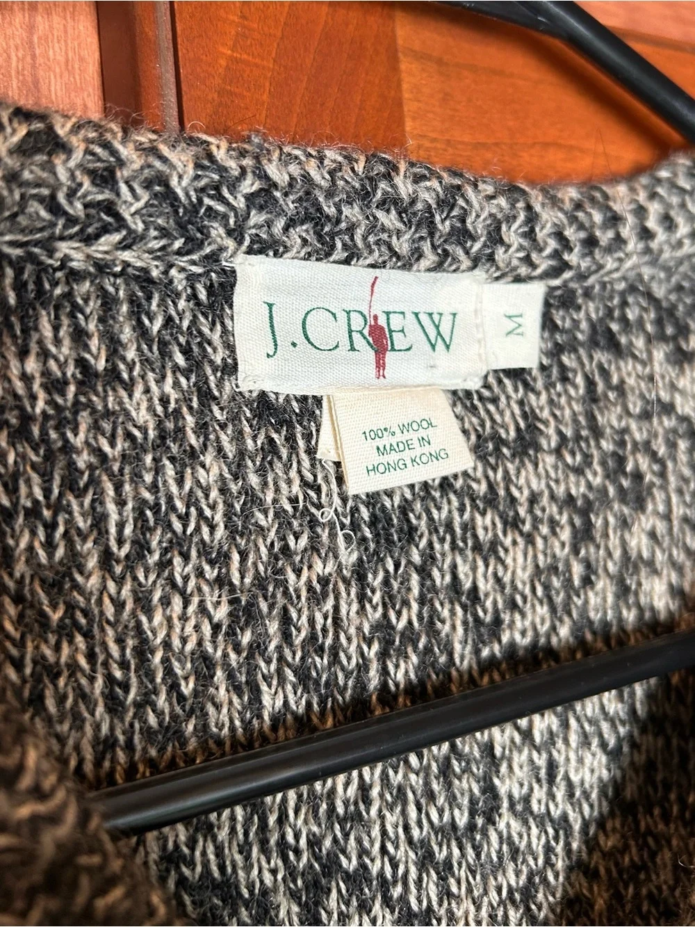 Vintage 90s J.Crew 100% Wool Marled Cardigan Sweater Vest Men’s Medium Hong Kong